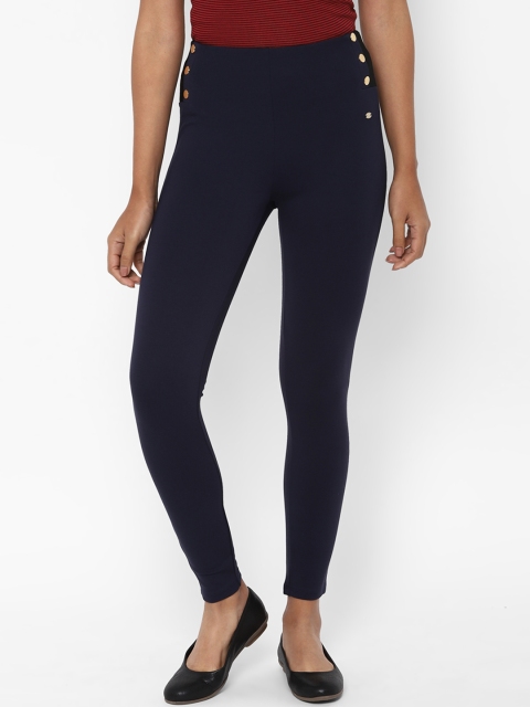 

Allen Solly Woman Women Navy Blue Regular Fit Solid Regular Trousers