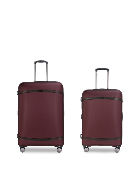 

IT luggage Set of 2 Maroon Solid Quiant Hard-Sided Trolley Suitcases