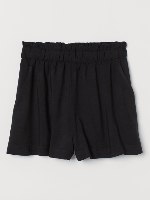 

H&M Women Black Wide Shorts