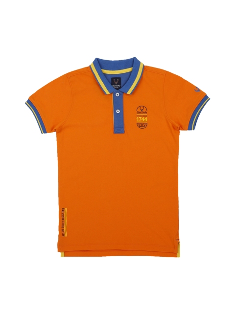 

Allen Solly Junior Boys Orange Solid Polo Collar T-shirt