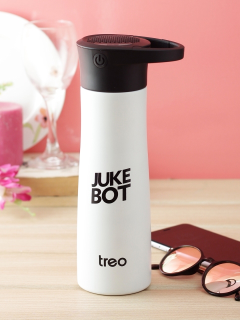 

Treo White & Black Juke Bot-700 Vaccum Insulated Hot & Cold Stainless Steel Water Bottle 700ml With Bluetooth Speaker