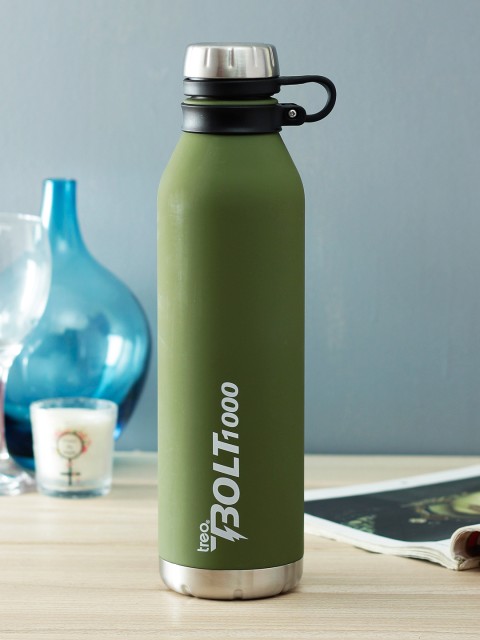 

Treo Olive Green Solid Bolt Thermosteel Hot & Cold Water Bottle 1000 ml