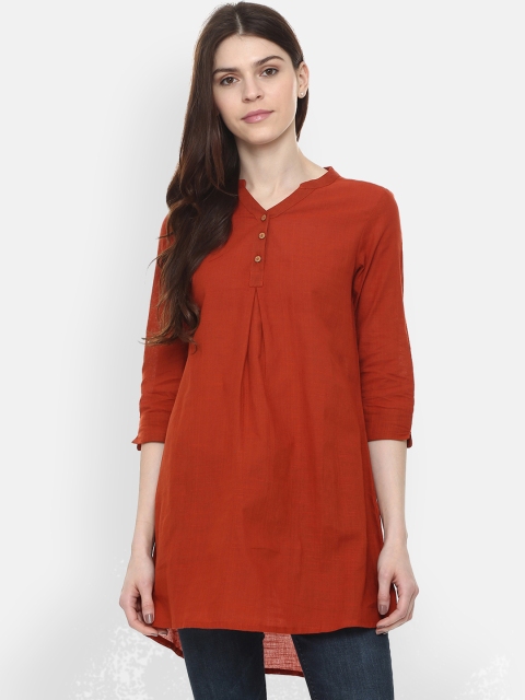 

People Women Rust Red Solid Tunic