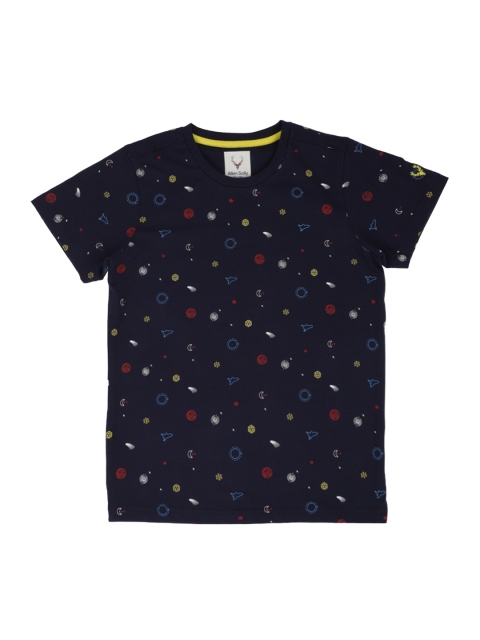 

Allen Solly Junior Boys Navy Blue Printed Round Neck T-shirt