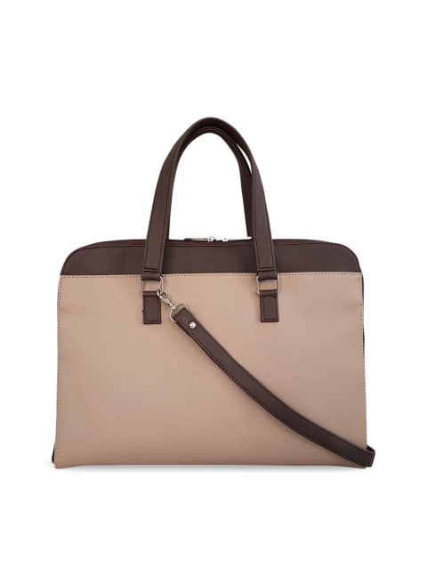 

Toteteca Women Beige Solid Laptop Bag