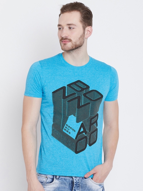 

Adobe Men Blue Printed Round Neck T-shirt