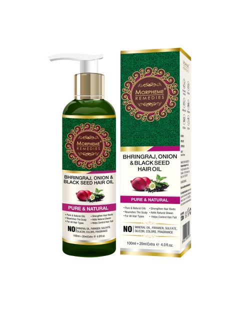 

Morpheme Remedies Unisex Bhringraj Onion & Black Seed Hair Oil 120ml, Green