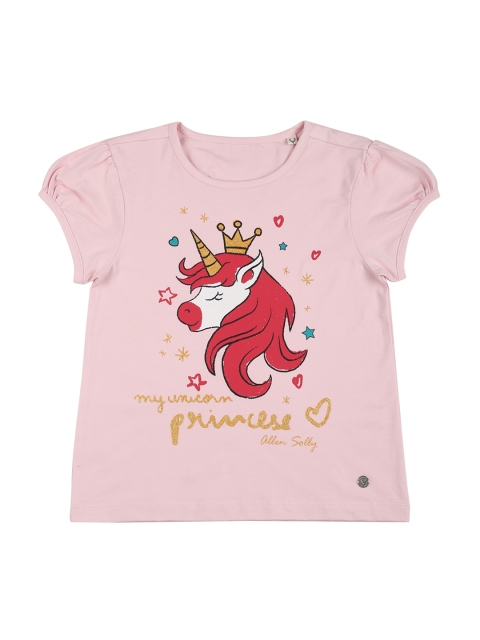

Allen Solly Junior Girls Pink Printed Round Neck T-shirt