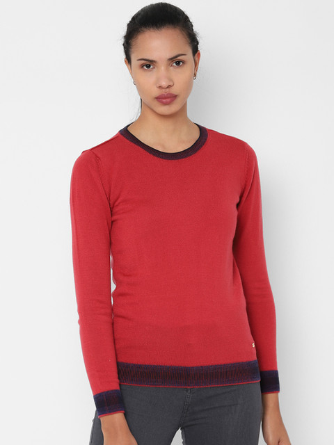

Allen Solly Woman Women Red Solid Pullover Sweater