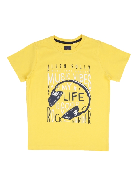 

Allen Solly Junior Boys Yellow Printed Round Neck T-shirt
