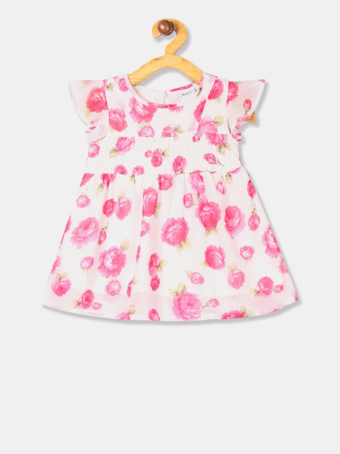 

Donuts Girls White Printed Fit and Flare Dress