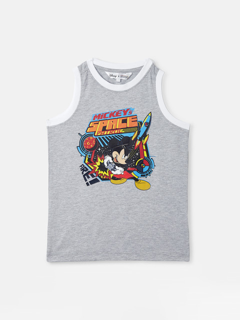 

DISNEY X ZILINGO Boys Grey Printed Round Neck T-shirt
