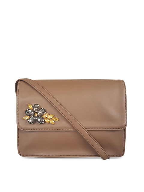 

Toteteca Brown Embellished Sling Bag