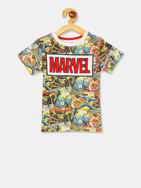 

Colt Boys Yellow Marvel Printed Round Neck T-shirt