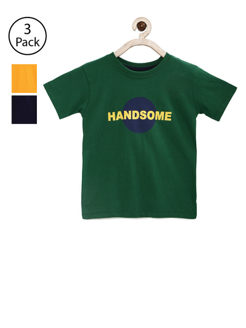 

Joven Boys Pack of 3 Printed Round Neck T-shirts, Yellow