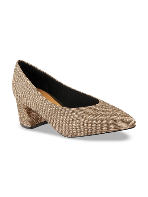 

URBANE Women Gold-Toned Embellished Block Heel