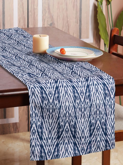 

HOUZZCODE Blue & White Printed Rectangular Table Runner