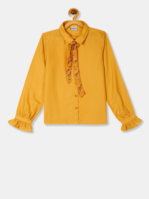 

Cherokee Girls Yellow Solid Shirt Style Top