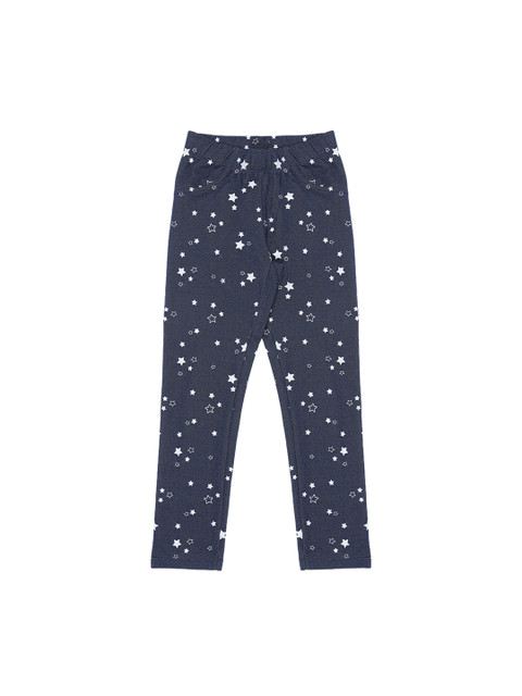 

Pantaloons Junior Girls Navy Blue & White Printed Jeggings