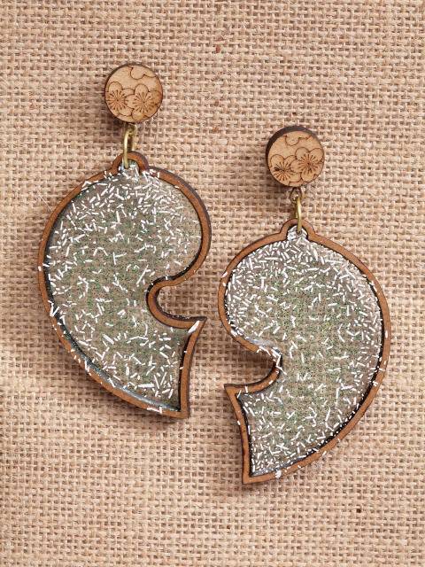 

PANASH Brown & Grey Contemporary Drop Earrings