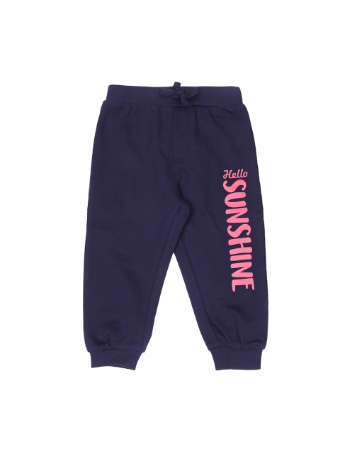 

Pantaloons Baby Infant Girls Navy Blue Solid Joggers