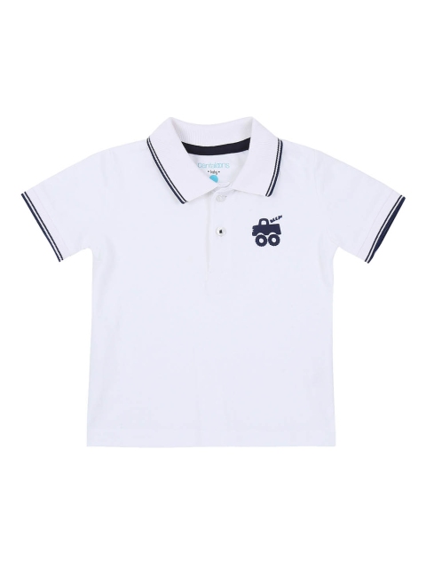 

Pantaloons Baby Boys White Solid Polo Collar T-shirt