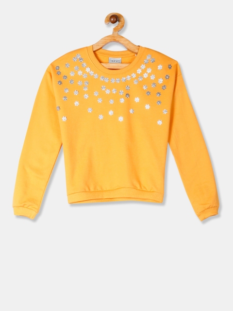 

Cherokee Girls Yellow Embellished Sweatshirt