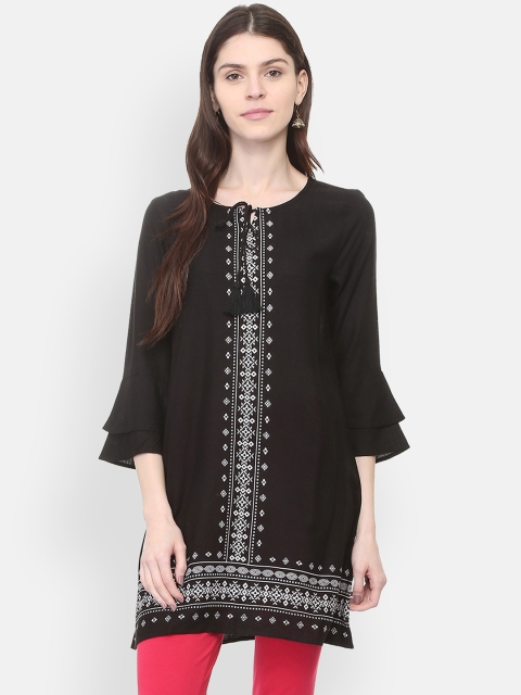 

People Women Black Printed Tunic