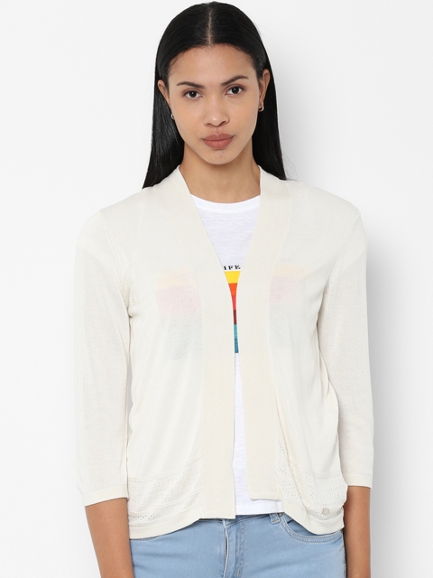 

Allen Solly Woman Women White Solid Open Front Shrug