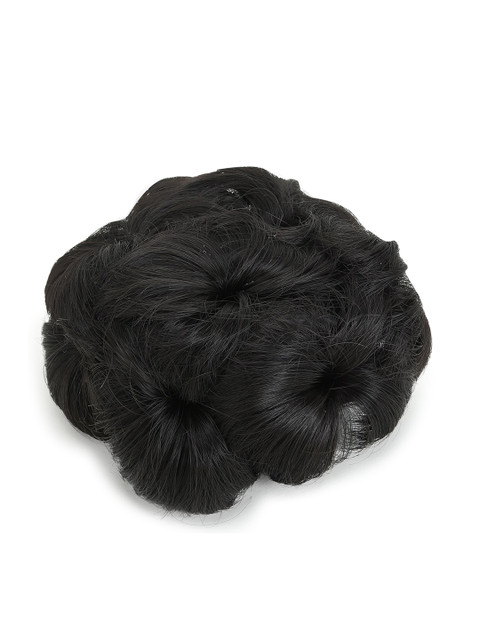 

Rozia Women Short Messy Curly Dish Hair Bun Extension, Black