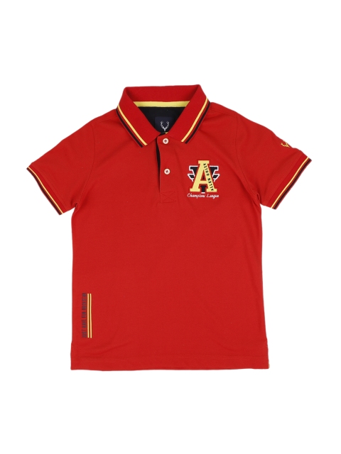 

Allen Solly Junior Boys Red Solid Polo Collar T-shirt
