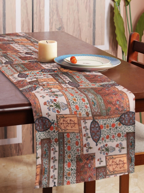 

HOUZZCODE Brown & Grey Printed Rectangular Table Runner