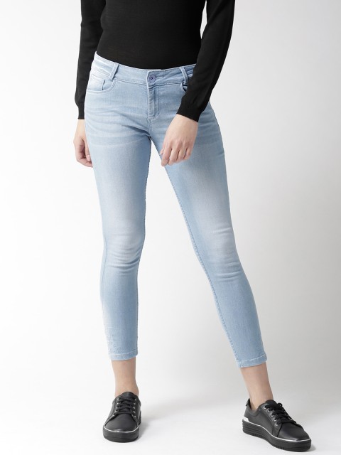 

Xpose Women Blue Slim Fit Mid-Rise Clean Look Stretchable Cropped Jeans
