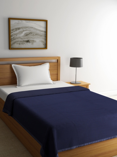 

Portico New York Blue Solid AC Room 300 GSM Single Bed Blanket