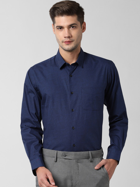 

Peter England Men Navy Blue Manhattan Regular Fit Printed Formal Shirt