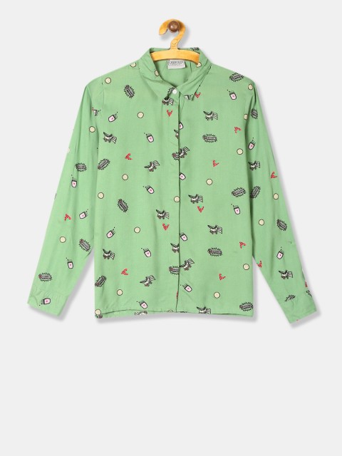 

Cherokee Girls Green & Red Regular Fit Printed Casual Shirt