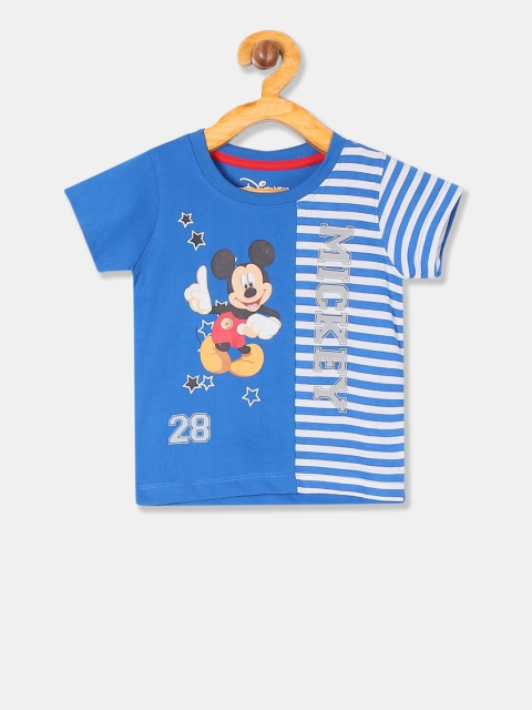 

Colt Boys Blue Mickey Mouse Printed Round Neck T-shirt