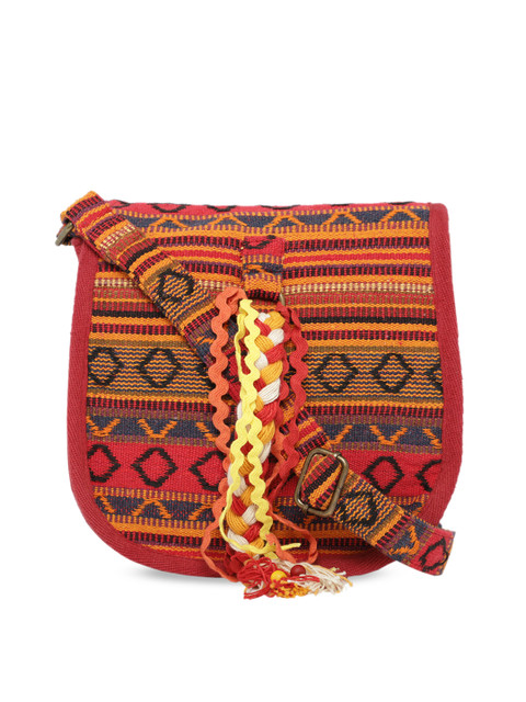 

The House of Tara Multicoloured Self Design Sling Bag, Multi