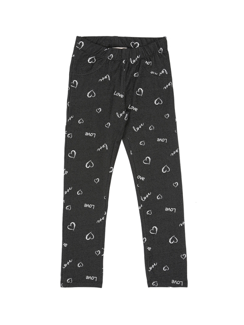 

Pantaloons Junior Girls Black Printed Ankle-Length Leggings