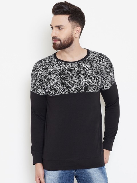 

GRITSTONES Men Black & White Printed Round Neck T-shirt