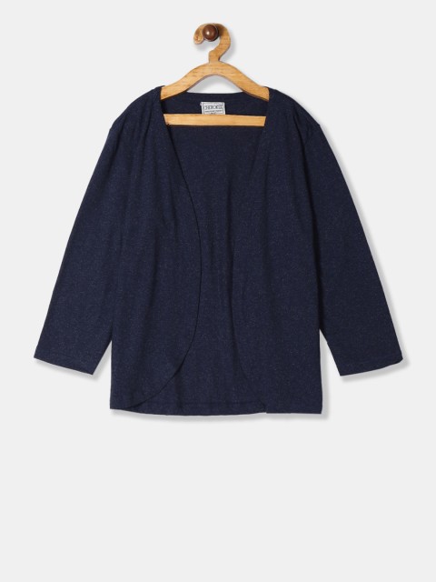 

Cherokee Girls Blue Solid Open Front Knit Shrug