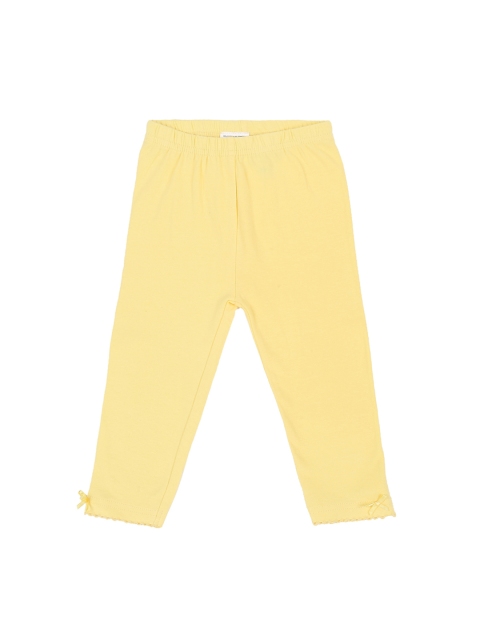 

Pantaloons Junior Infant Girls Yellow Solid Ankle-Length Leggings