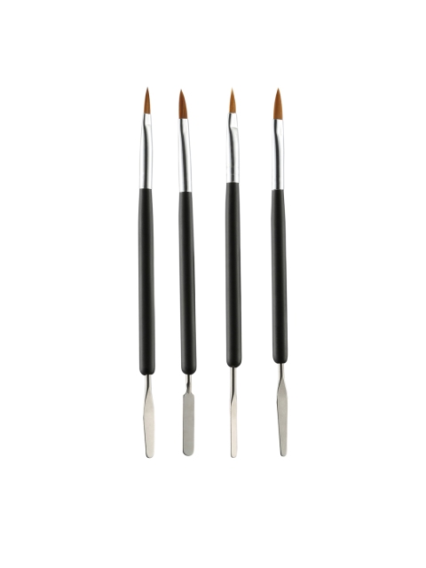 

Rozia Women Set of 4 Double-Ended Nail Art Brush Pens With Cuticle Pushers, Black