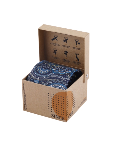 

Tossido Blue Printed Broad Tie