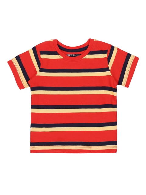 

Pantaloons Baby Boys Red Striped Round Neck T-shirt