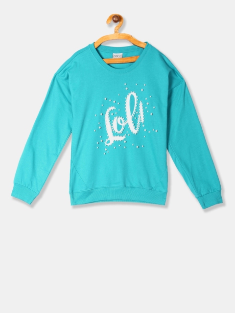 

Cherokee Girls Turquoise Blue Embellished Sweatshirt