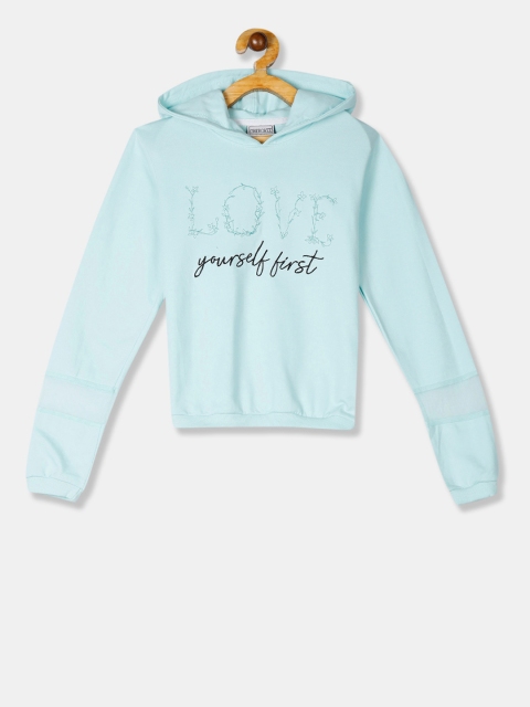 

Cherokee Girls Sea Green Embroidered Hooded Mesh Panel Sweatshirt
