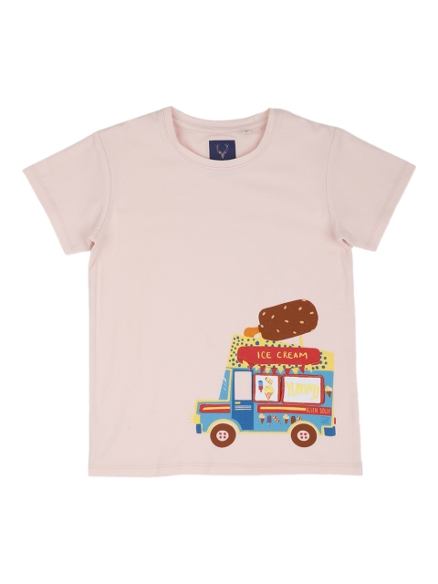 

Allen Solly Junior Girls Pink Printed Round Neck T-shirt