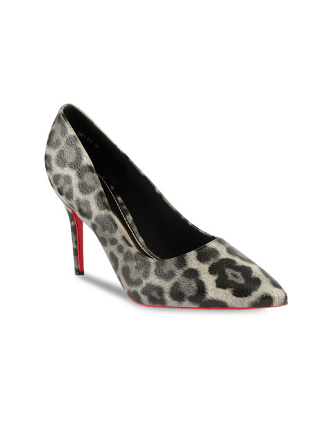 

URBANE Women Black & Grey Animal Skin Printed Stilletos