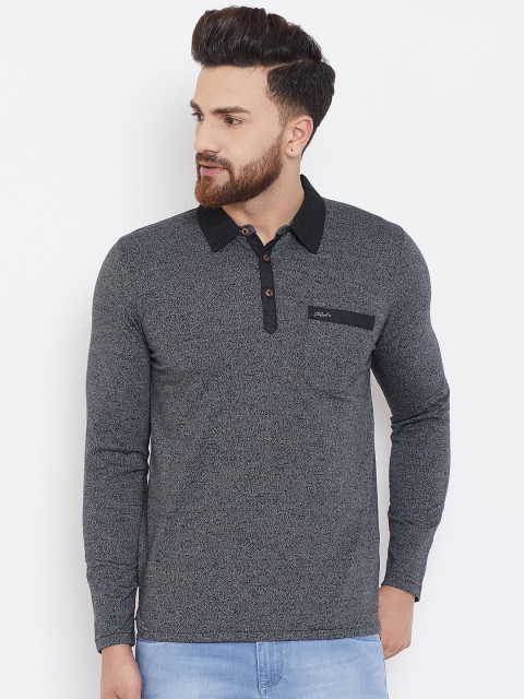 

Adobe Men Grey Solid Polo Collar T-shirt